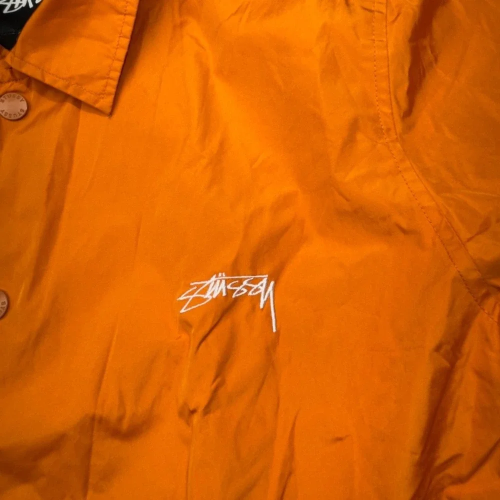 Stussy Jacket Mens Extra Small Orange Full Snap Coach‎ Windbreaker Streetwear - Picture 4 of 14